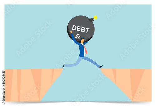 Businessman and debt physical crisis