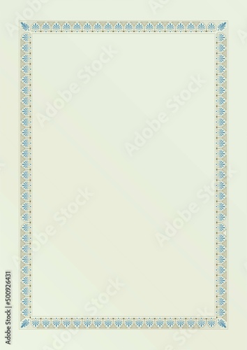 Elegant Frame А4.Gold elements.Vector.Border. Decorative frame.Vector illustration. 210x297 mm