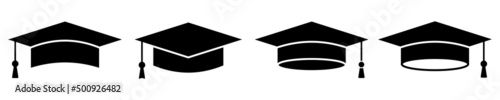 Graduation hat vector set. Student cap. Academic hat icons. Vector 10 EPS.