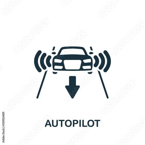 Autopilot icon. Monochrome simple Artificial Intelligence icon for templates, web design and infographics
