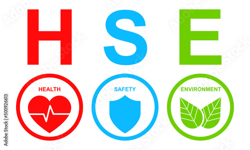 HSE icons. Health, safety, and environment icon vector set. Standard safety work. Vector 10 EPS. photo