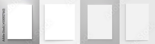 3d vector mockup for design. Blank sheet of paper. Element for advertising and promotional message.