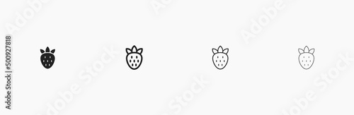 Strawberry line icon. Vector strawberry fruit illustration