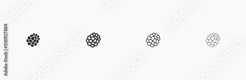 Raspberry vector icon. Raspberry fruit linear black illustration