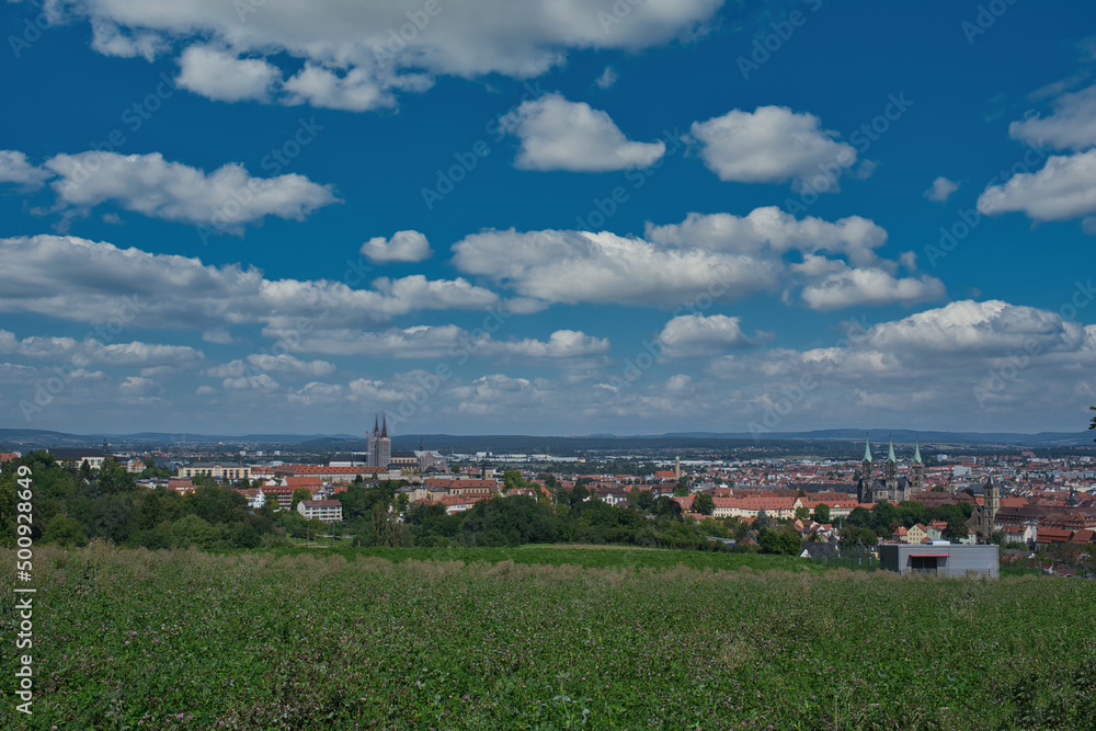 Blick auf Stadt Bamberg in Oberfranken Deutschland