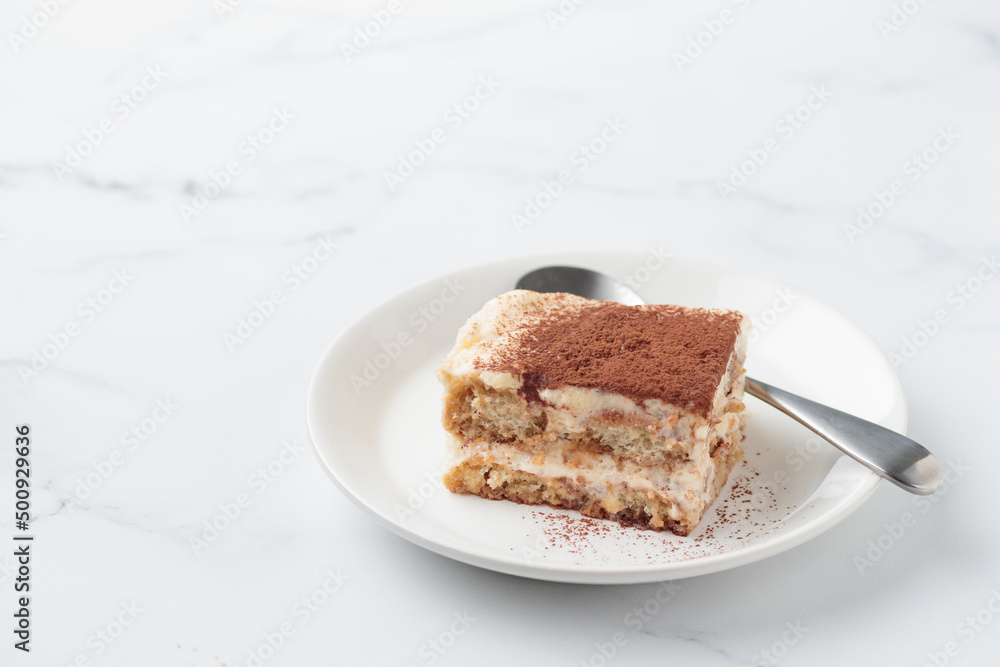 Piece of Homemade Tiramisu cake dessert Piece of Homemade Tiramisu cake dessert