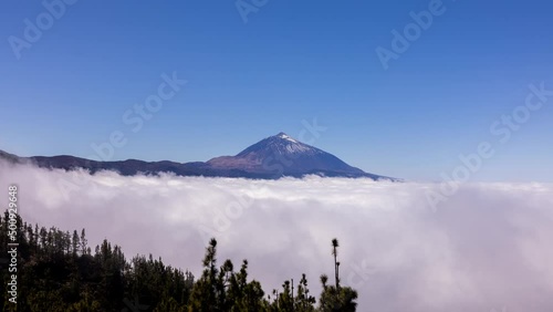 sea of clouds at el teide in tenerife canary islands