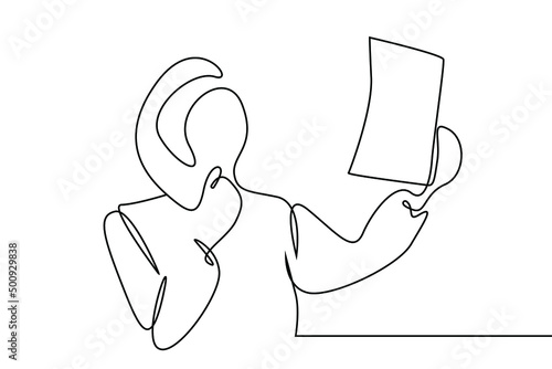 female doctor examining CT scan results. a business woman executive examines reports