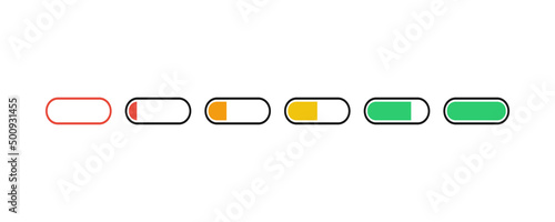 Set of battery indicator in a simple flat style. Vector illustration EPS 10