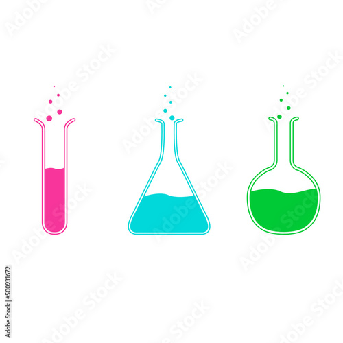 Chemistry glassware vector simple design flask set