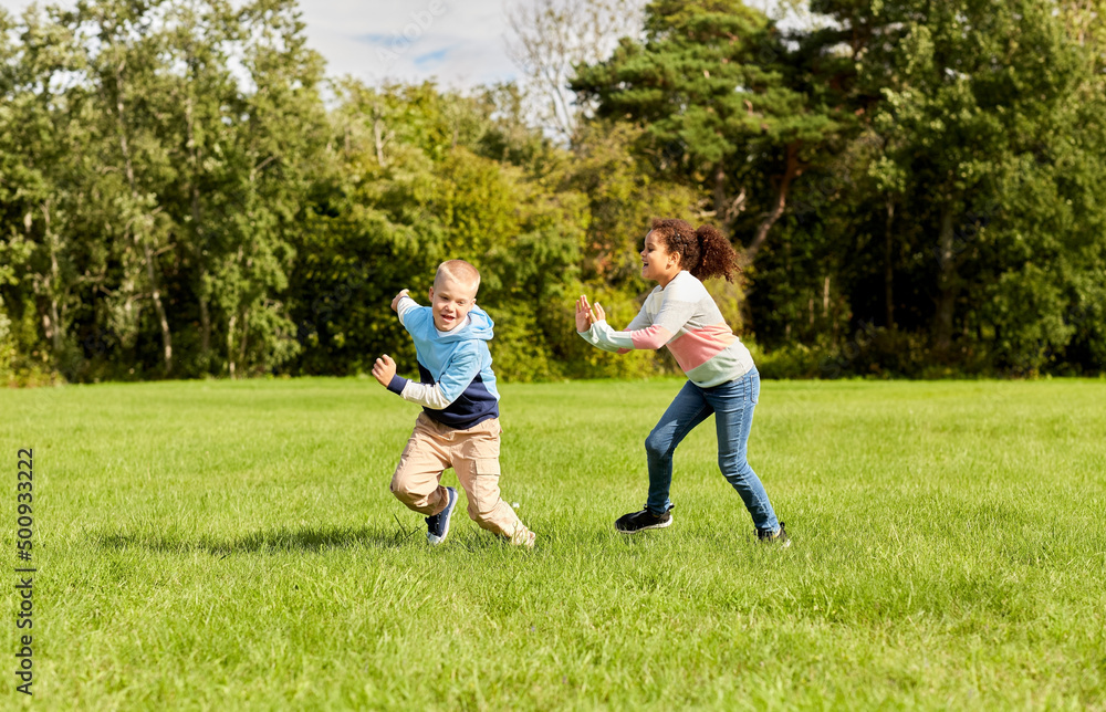 A game of tag stock image