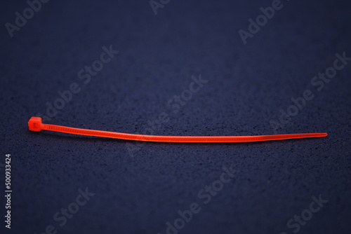 red nylon cable tile isolated on white background,nylon cable tile isolated , Zip tie
