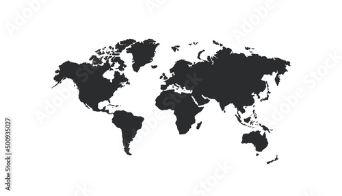 Detailed World map isolated on white background. Vector EPS 10