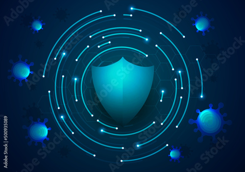 Protect Against Virus Concept. Medical Or Technology Background