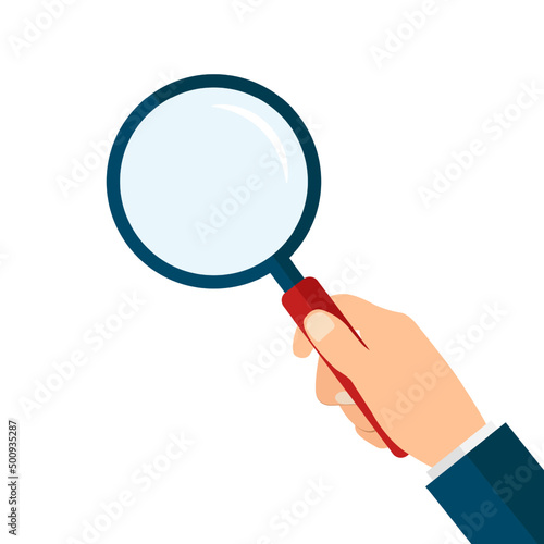 Magnifying glass in hand. Stock Vector Illustration EPS 10
