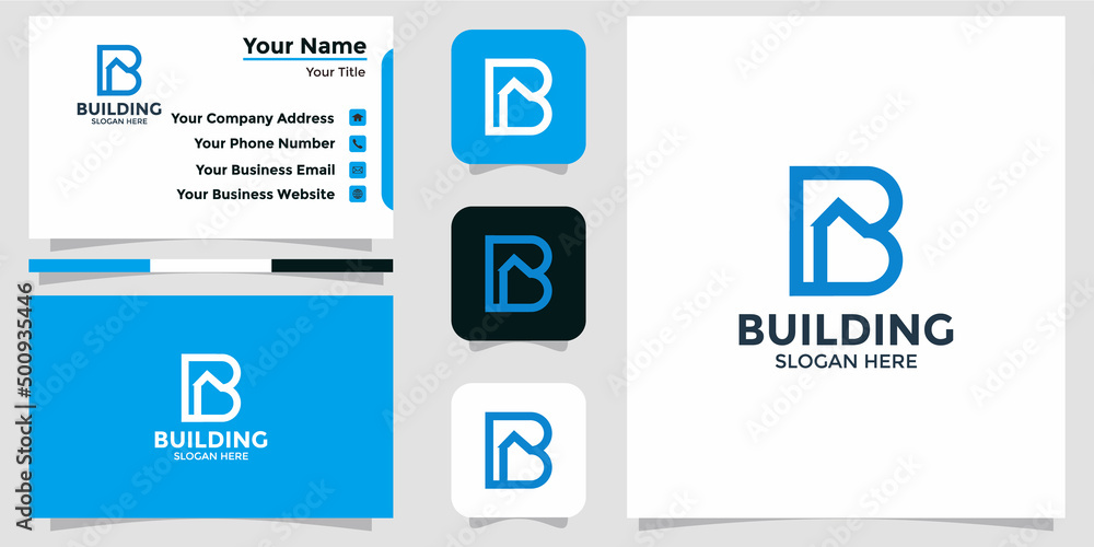 minimalist letter B logo design template