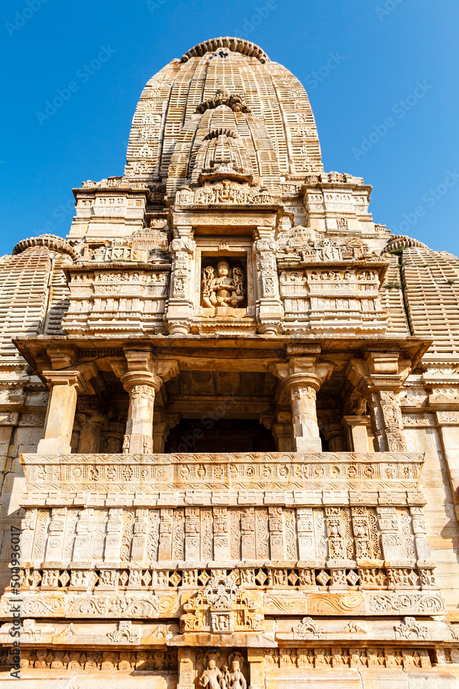 Exterior of the Meera Jain Temple, Chittorgarh (Fort), Chittor, Rajasthan, India, Asia