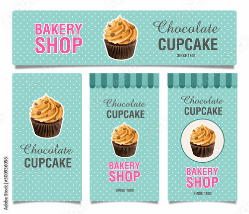 Labels with sweets. Cupcake labels. Chocolate cupcake