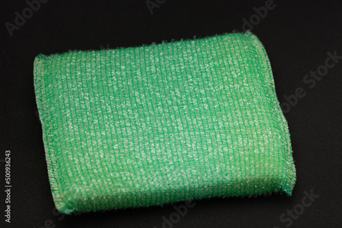 Close-Up Of green  Cleaning Sponge