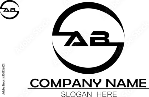 ab Lowercase Letter Initial Logo