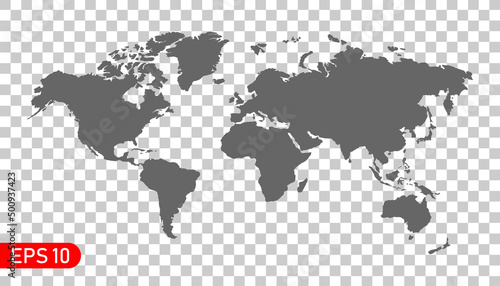 Detailed world map. Vector illustration. EPS 10