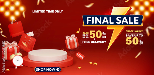 Final sale banner template design for web or social media.