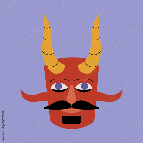 Ilustración de vectores de mascara de diablo mexicano
