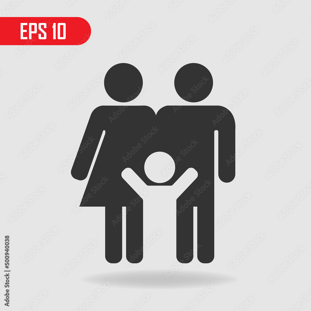 Happy Family Symbol Logo. Father with mother and child. EPS 10 Happy Family Symbol Logo. Father with mother and child. EPS 10