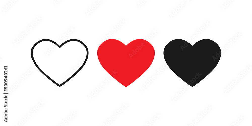 Love symbol icon set. Vector EPS 10