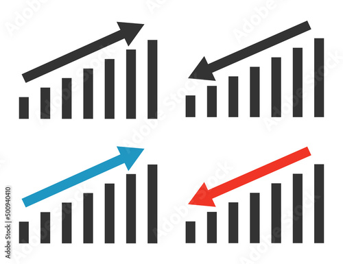 Graphic icon up and down. Symbol of growth, fall business symbol. Decline and rise stock sign vector.