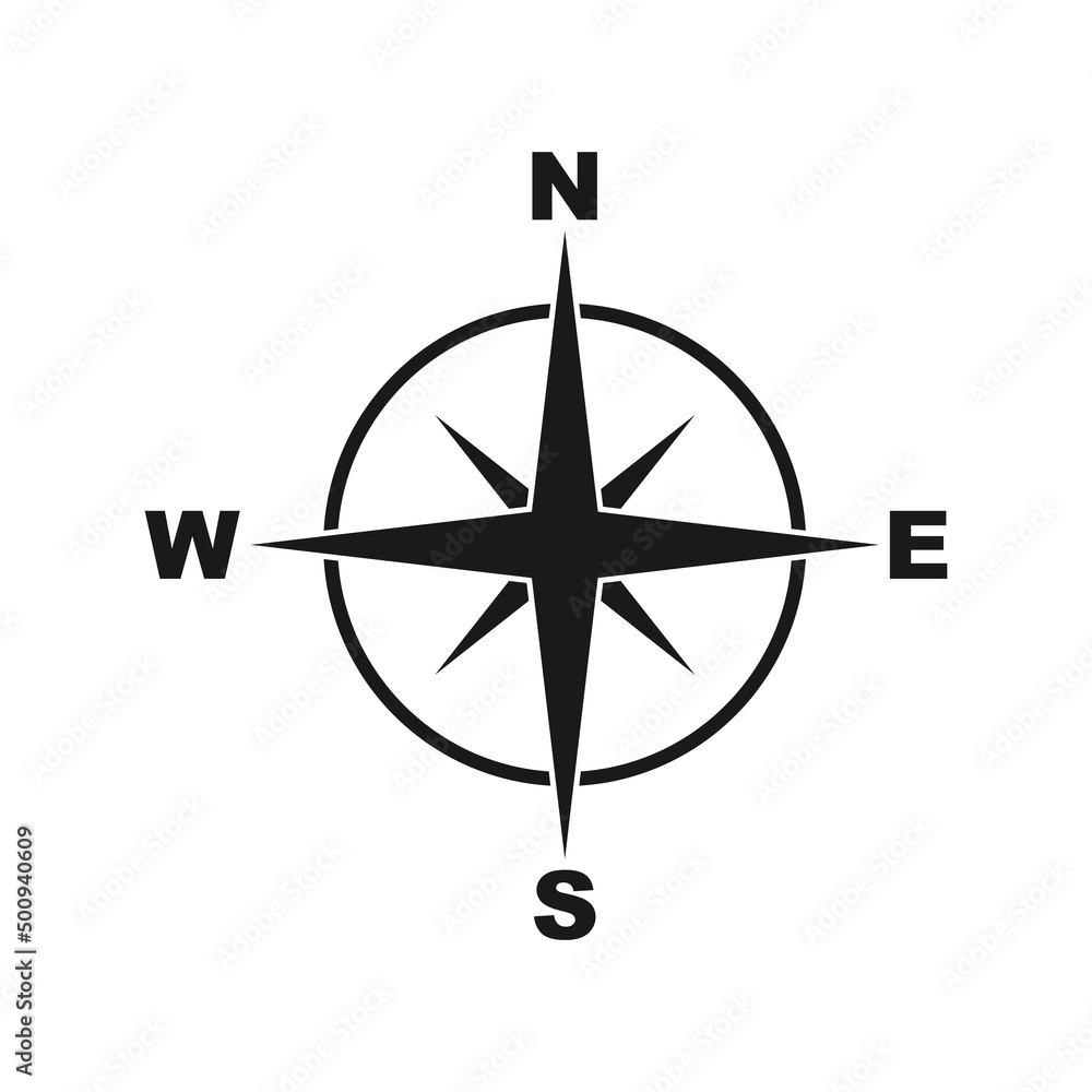 Simple style compass symbol. Vector illustration EPS 10 Simple style compass symbol. Vector illustration EPS 10