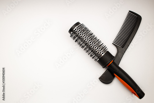 Comb on white background, object shot .