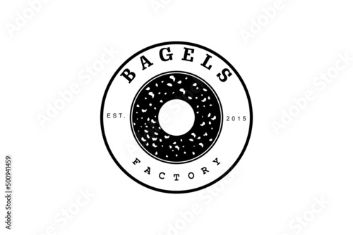 Rustic Retro Vintage Letter B for Bagels Logo Design Vector