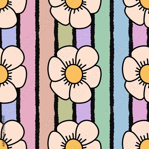 Floral seamless flower pattern for fabrics and textiles and packaging and gifts and cards and linens and kids © Tetiana