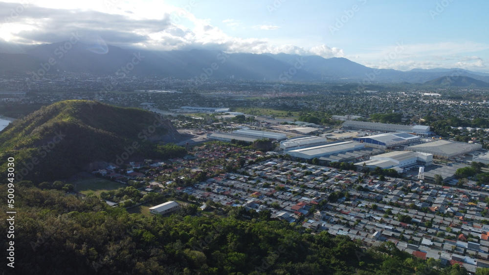 San Pedro Sula City drone shot