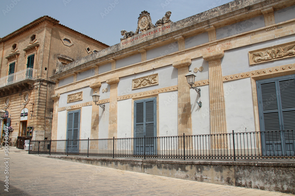 ancient building (Circolo di Conversazione) in ragusa in sicily (italy)