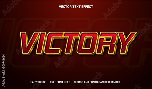 Victory Editable Vector Text Effect.