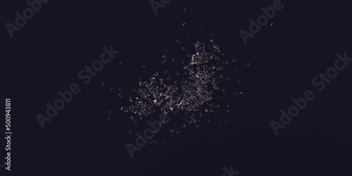 water splash on black isolated image 3d illustration 3d render image