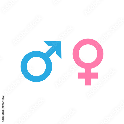 Male and female gender symbol icon in blue and pink. Vector EPS 10