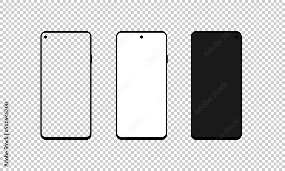 Smartphone blank screen set on transparent background. Vector EPS 10 Smartphone blank screen set on transparent background. Vector EPS 10