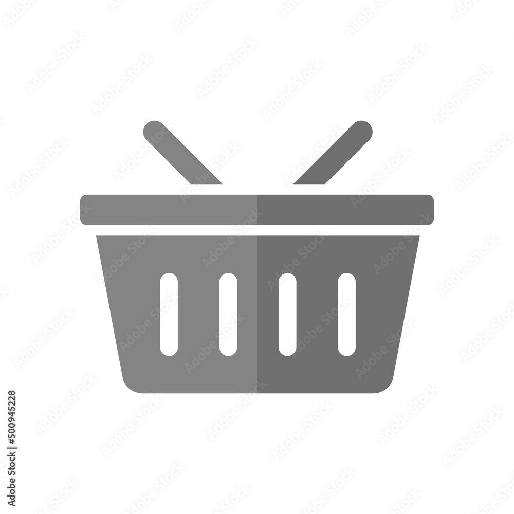 Shopping basket grey flat vector icon Shopping basket grey flat vector icon