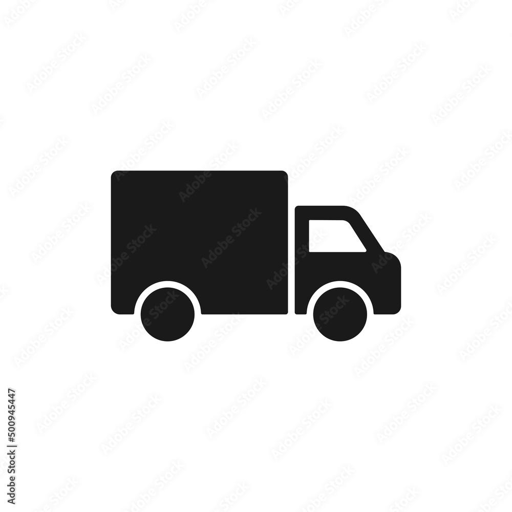 Truck icon black in simple style. Symbol of transportation and delivery. Vector EPS 10 Truck icon black in simple style. Symbol of transportation and delivery. Vector EPS 10