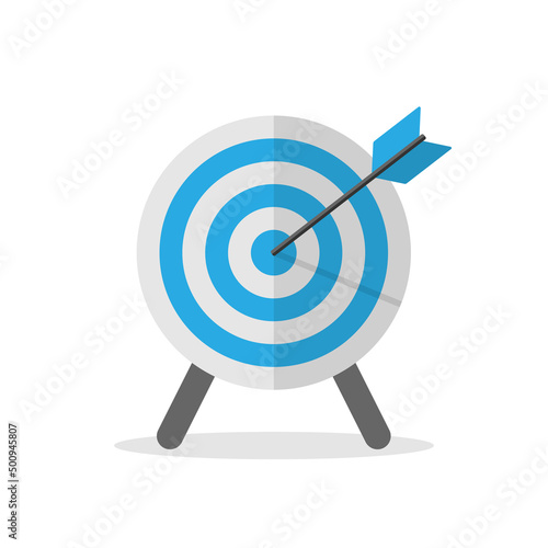 Target symbol in blue color flat vector illustration EPS 10