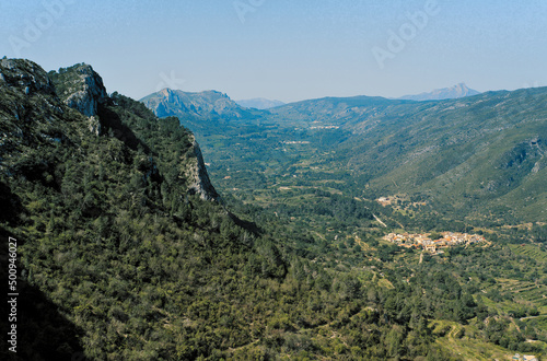 Landscape of the Gallinera Valley in Alicante, Spain