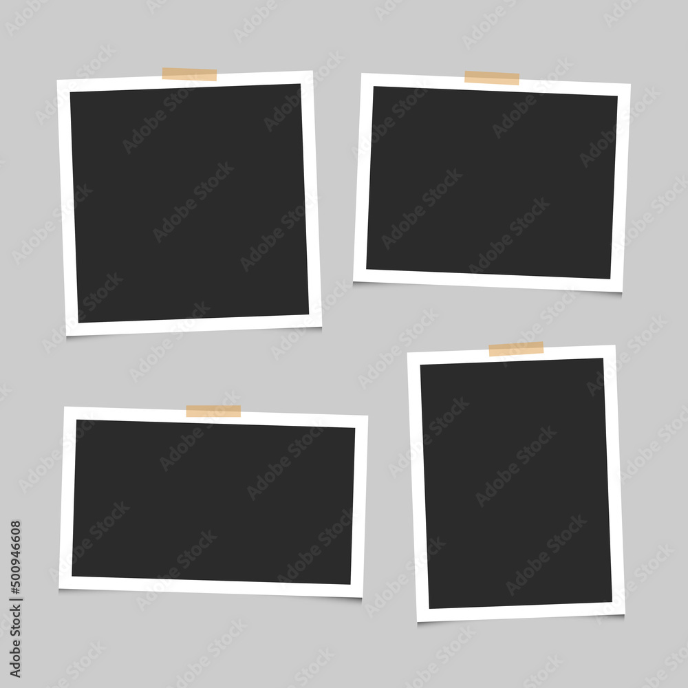 Photo frame blank set on gray background. Vector EPS 10 Photo frame blank set on gray background. Vector EPS 10