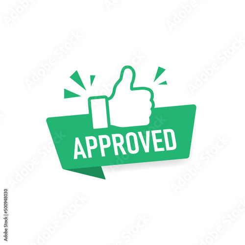 Approved symbol with thumb up. Vector EPS 10