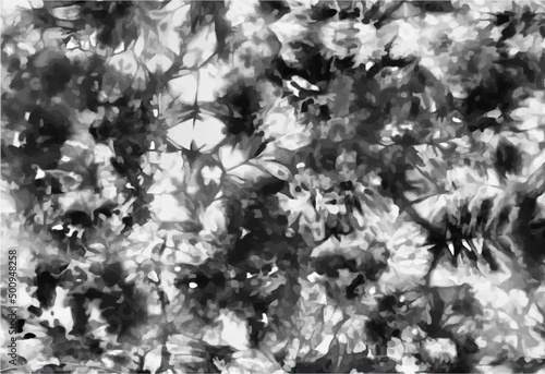 Tie dye background Geometric pattern texture Vector illustration Shibori Abstract batik brush seamless and repeat pattern design Black, white, gray Paint splatter
