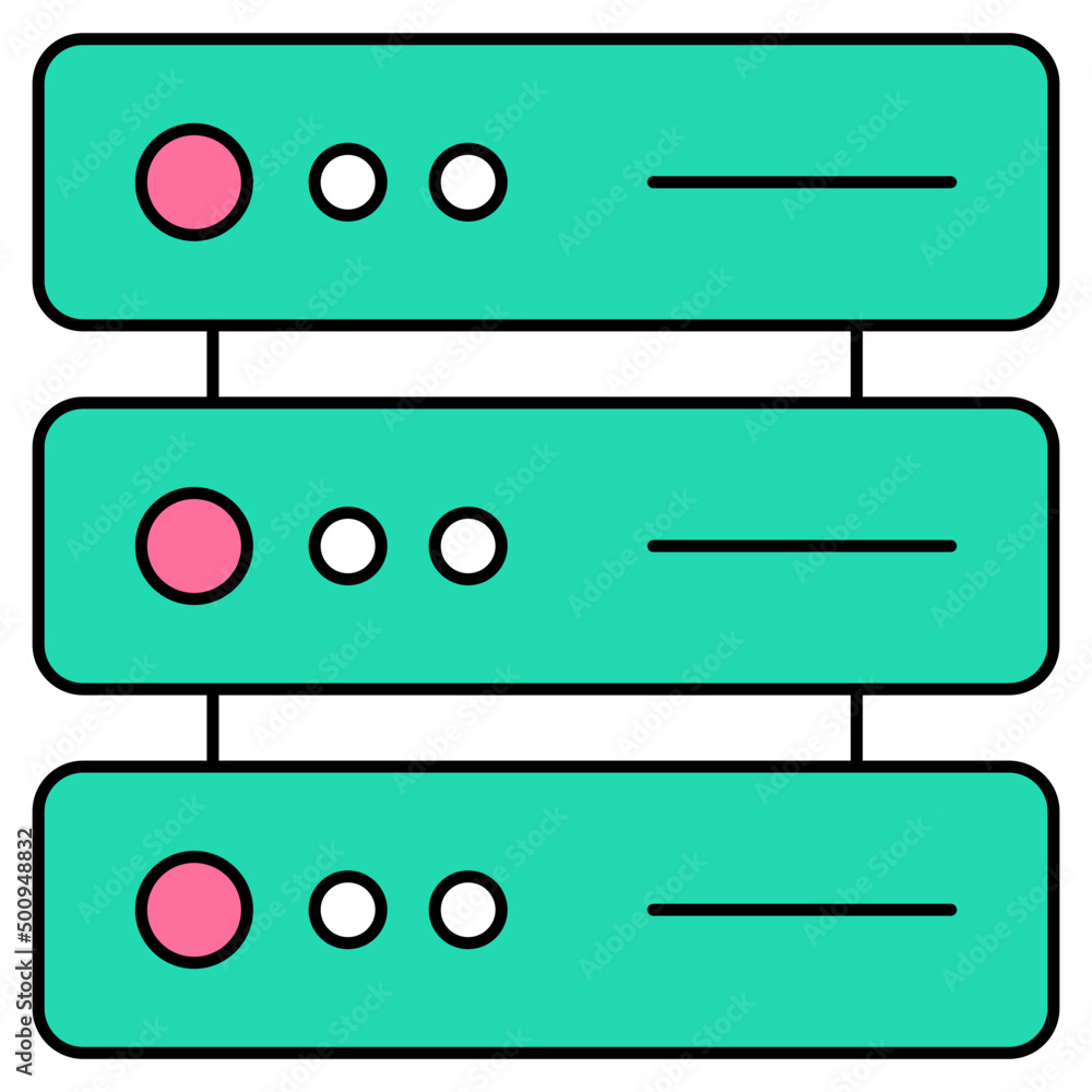 An icon design of data server rack An icon design of data server rack