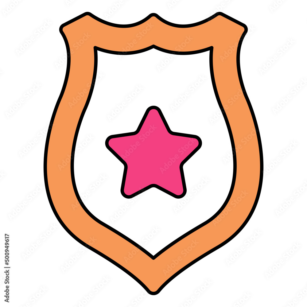 An editable design icon of star shield