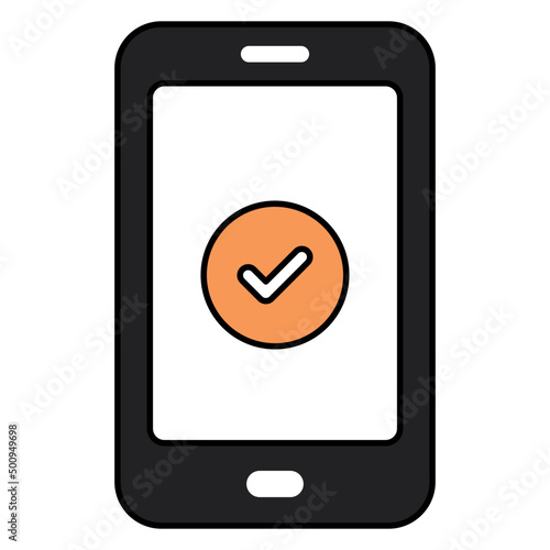 An icon design of verified mobile phone